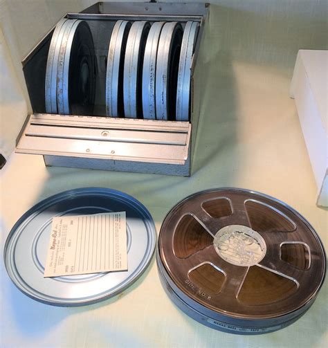 vintage film metal template box|Vintage Metal Reel Storage Film Case Box 8mm Film .